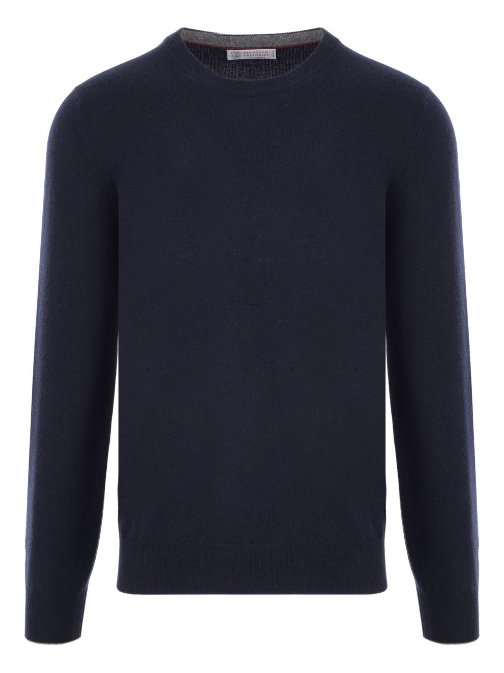 Maglione girocollo blu navy in cashmere 