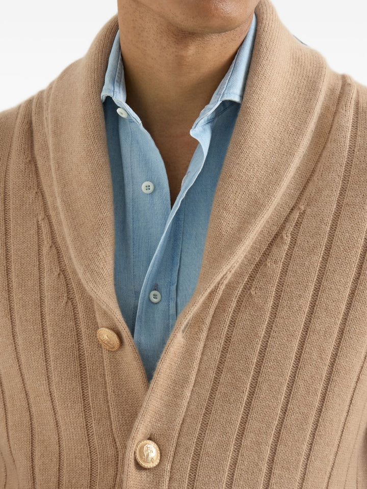 Cardigan grigio a coste 