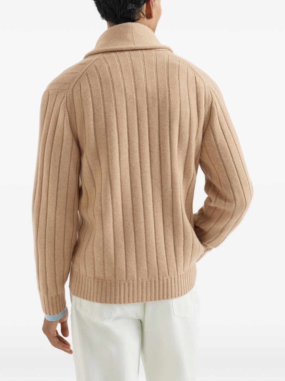 Cardigan grigio a coste 
