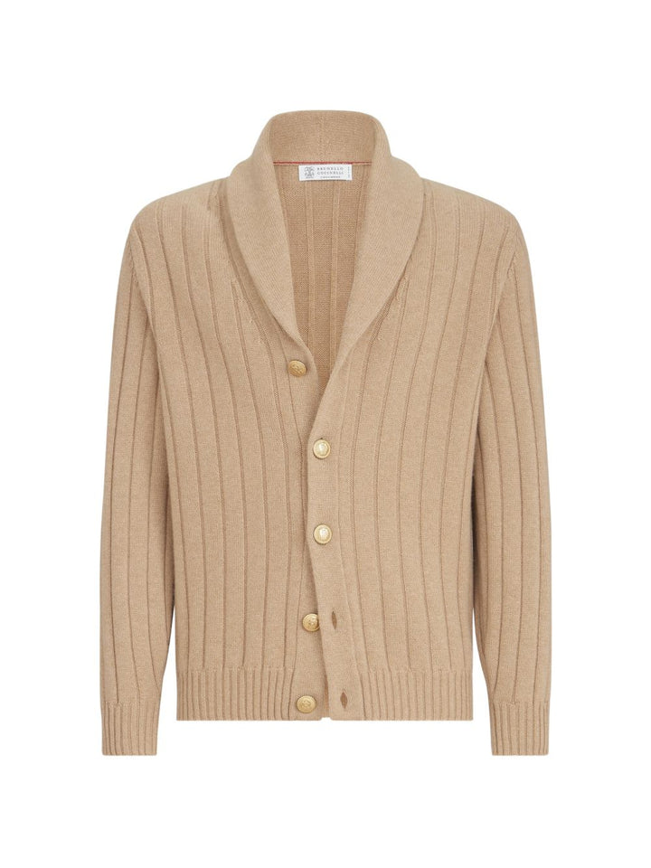 Cardigan grigio a coste 