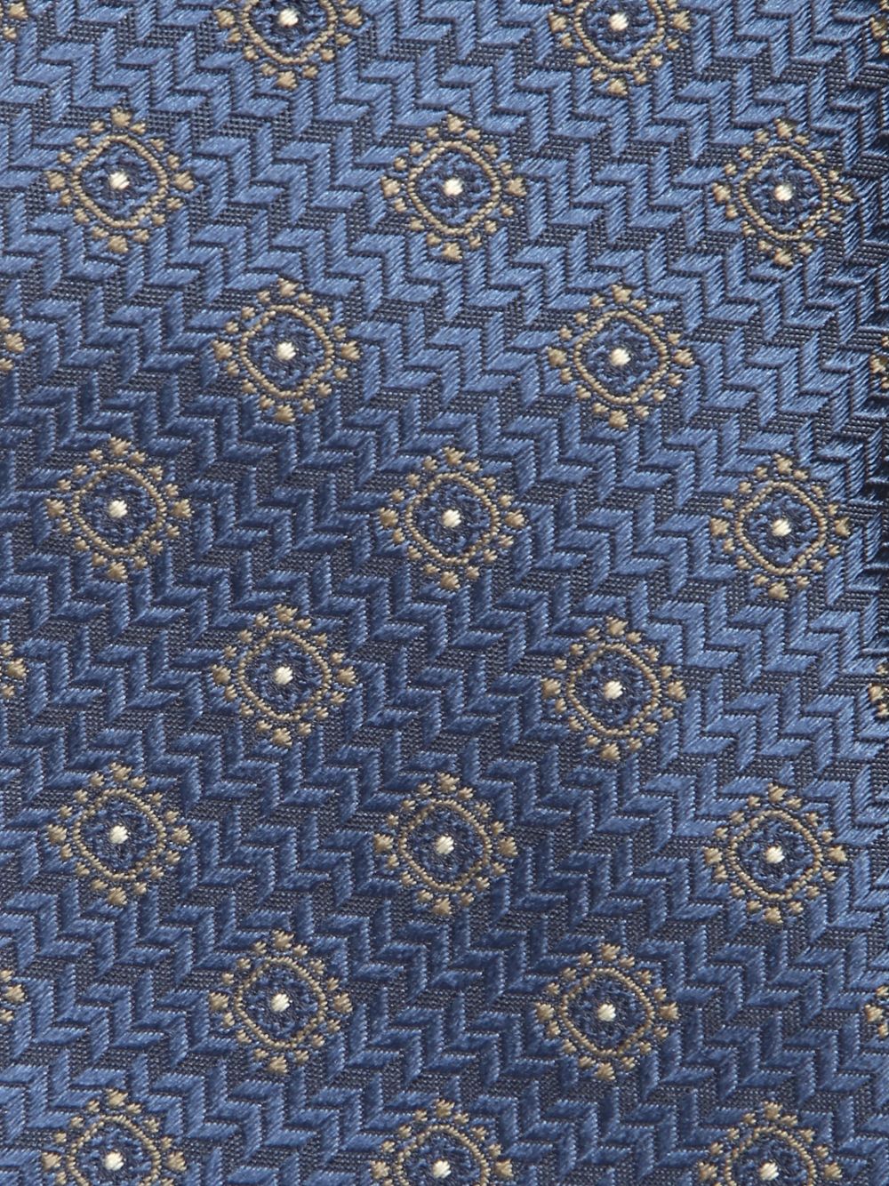Cravatta denim con stampa geometrico 