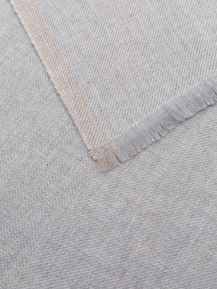 Sciarpa grigio/blu con bordo a contrasto 