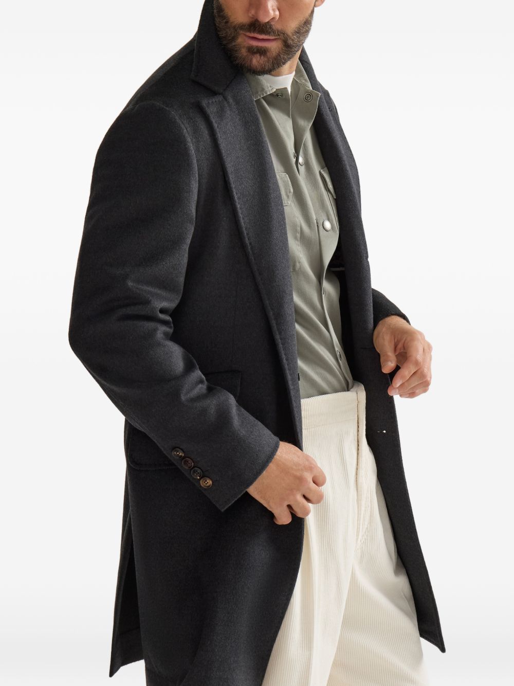 Cappotto grigio antracite in lana vergine 