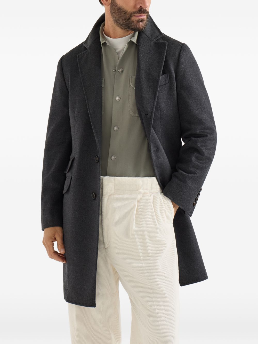 Cappotto grigio antracite in lana vergine 