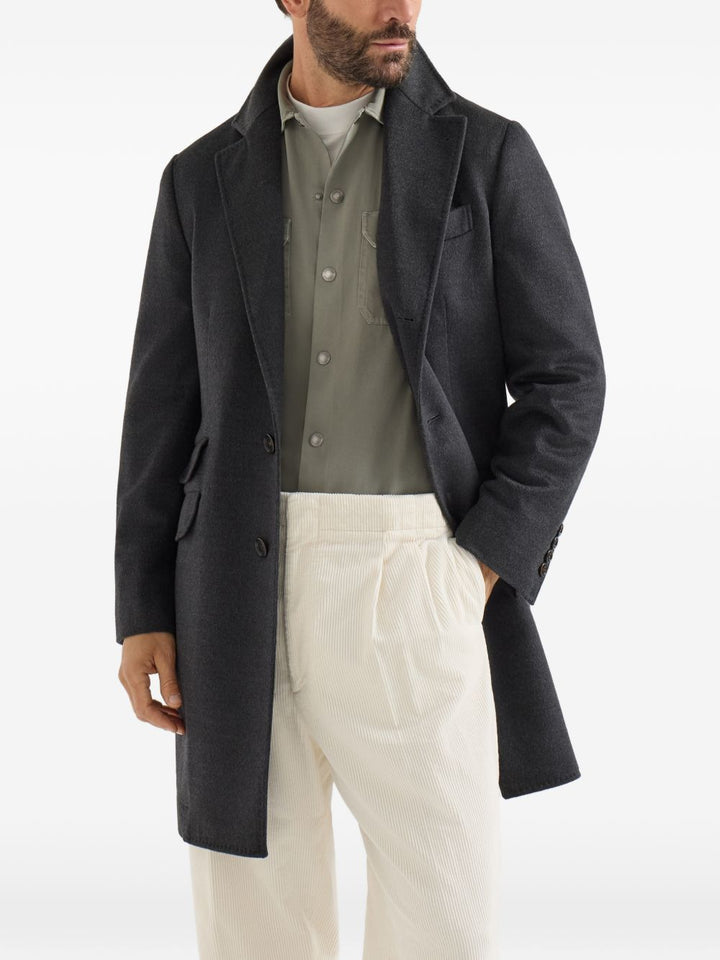 Cappotto grigio antracite in lana vergine 