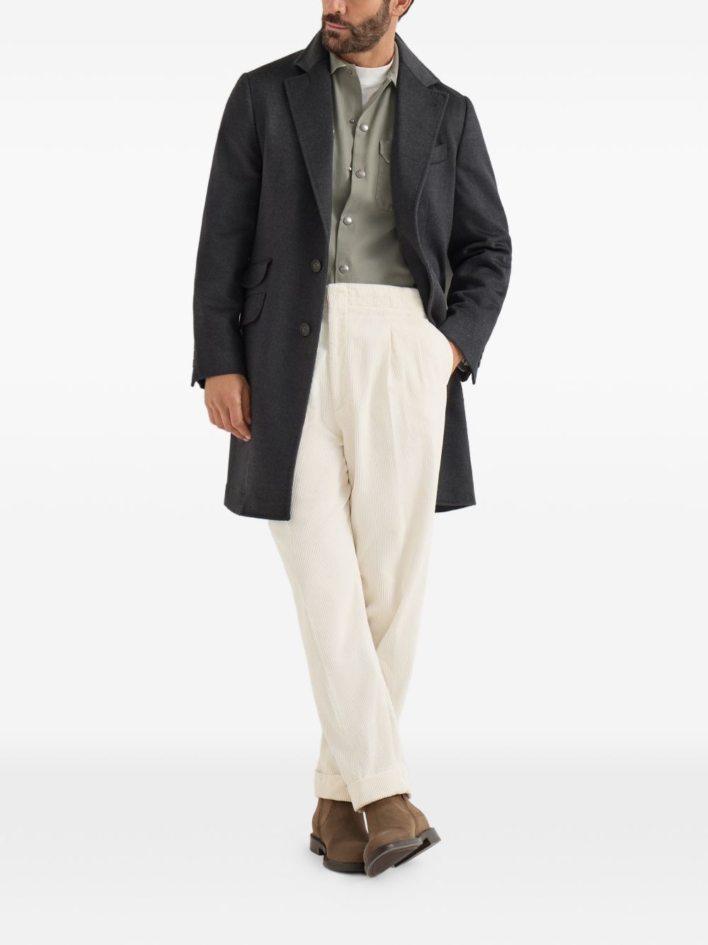 Cappotto grigio antracite in lana vergine 