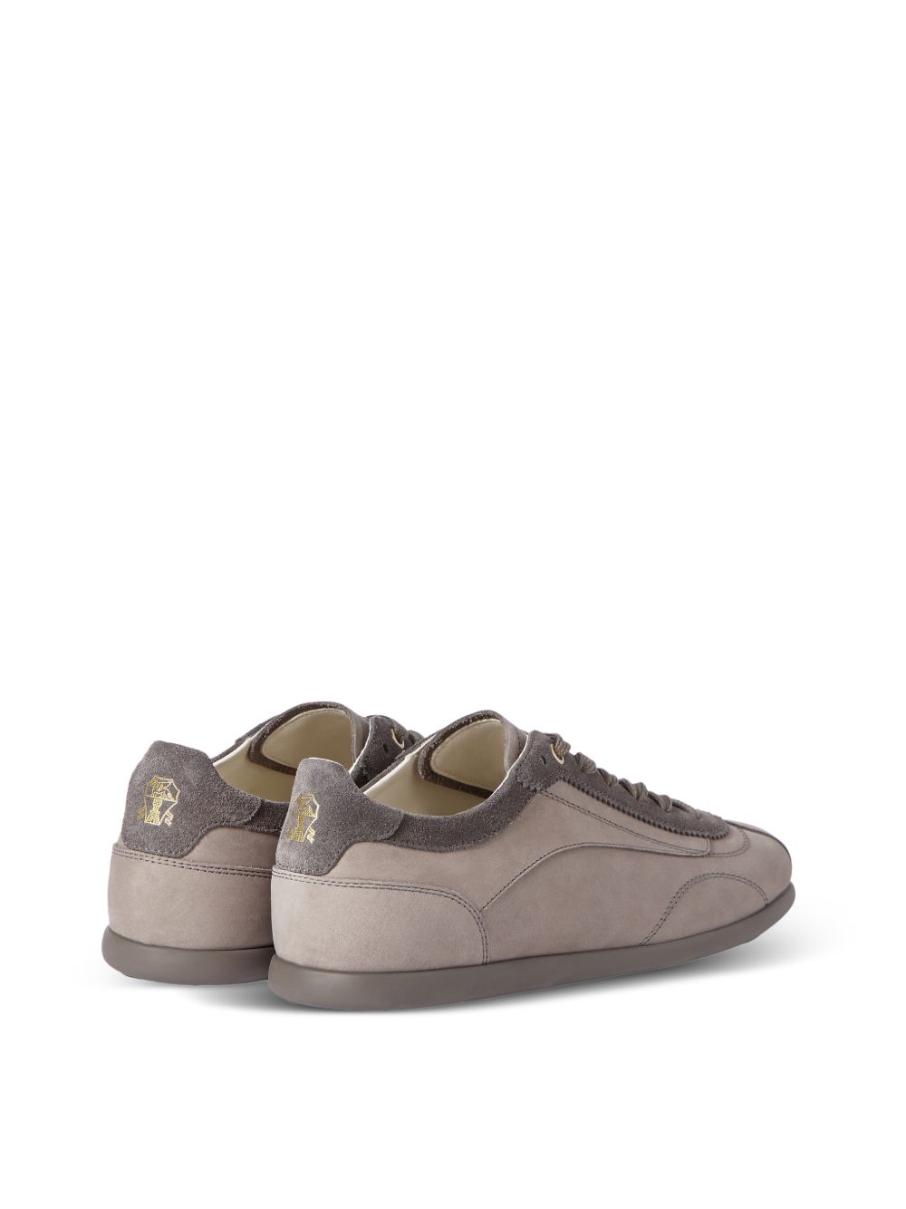 Sneakers in nabuk e pelle scamosciata stone 