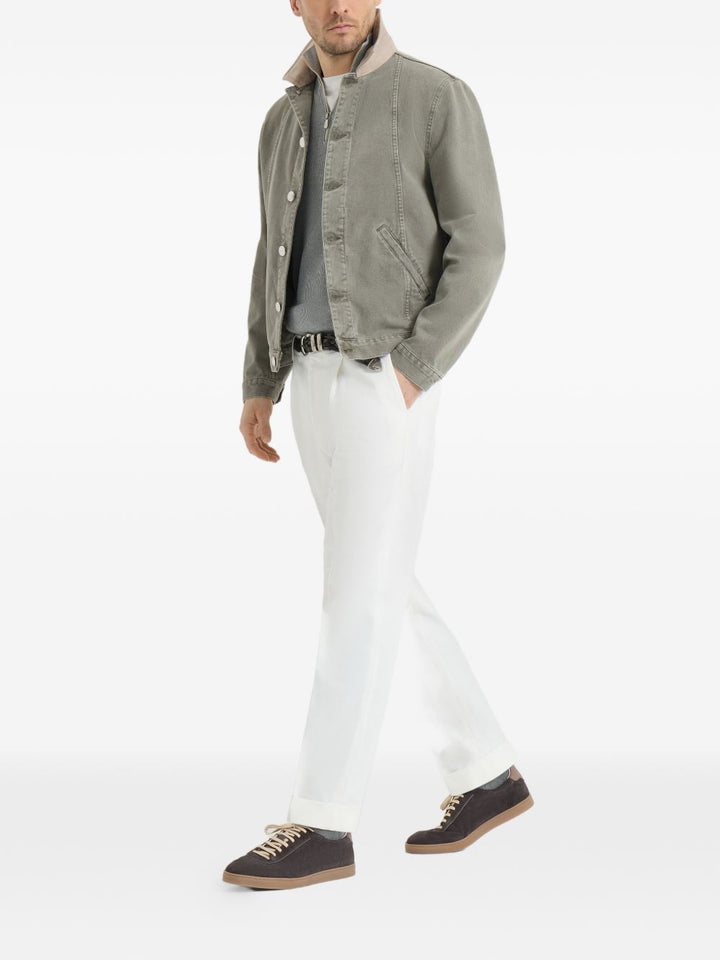 Sneakers grigie in pelle scamosciata 