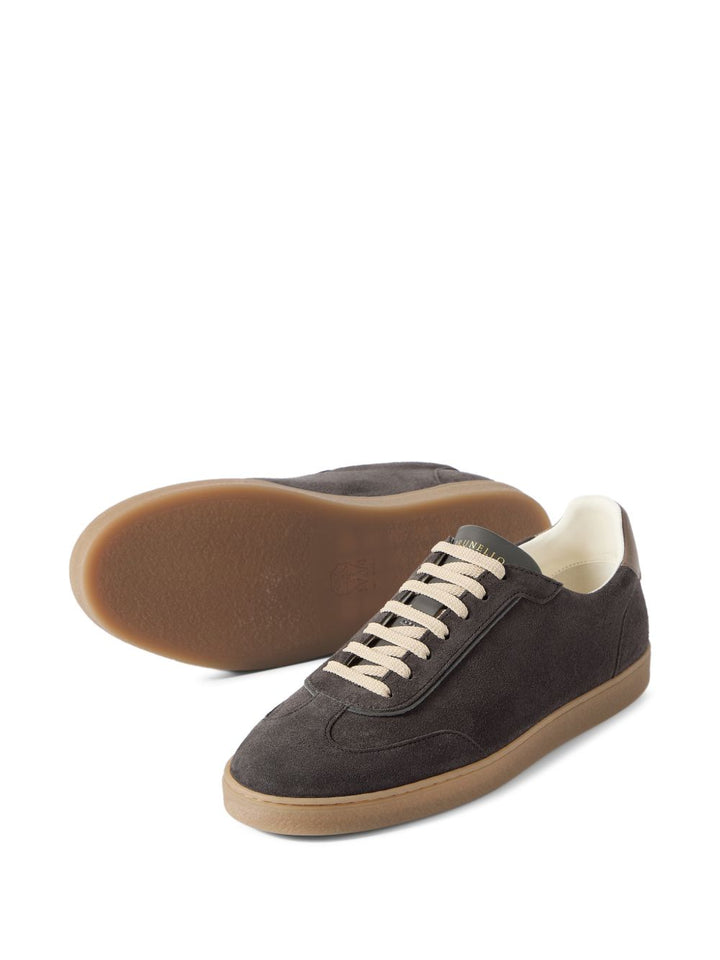 Sneakers grigie in pelle scamosciata 
