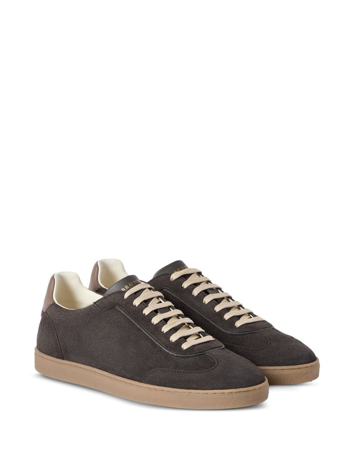 Sneakers grigie in pelle scamosciata 