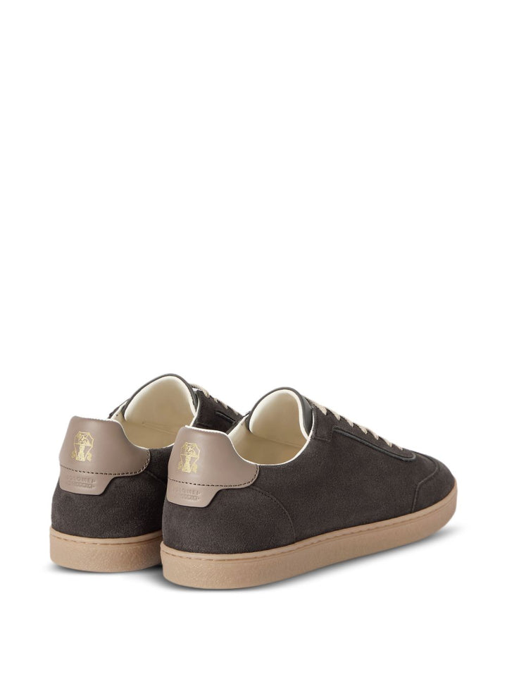 Sneakers grigie in pelle scamosciata 