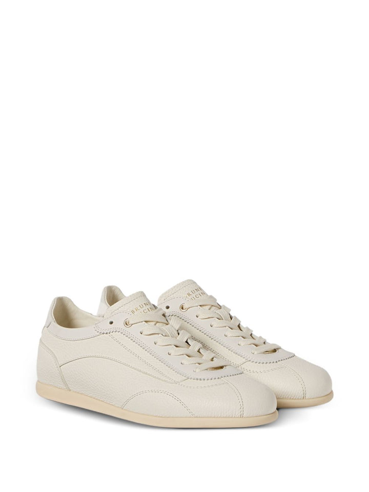 Sneakers avorio con logo 