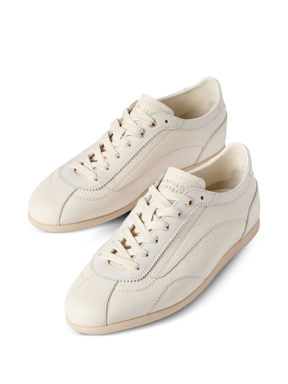 Sneakers avorio con logo 
