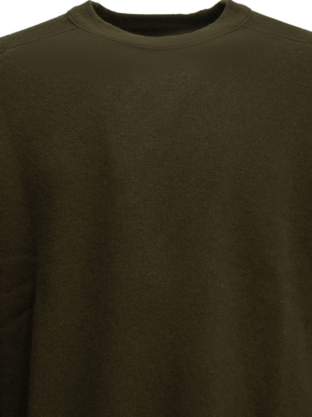 Maglione verde in lana con dettaglio Lente 