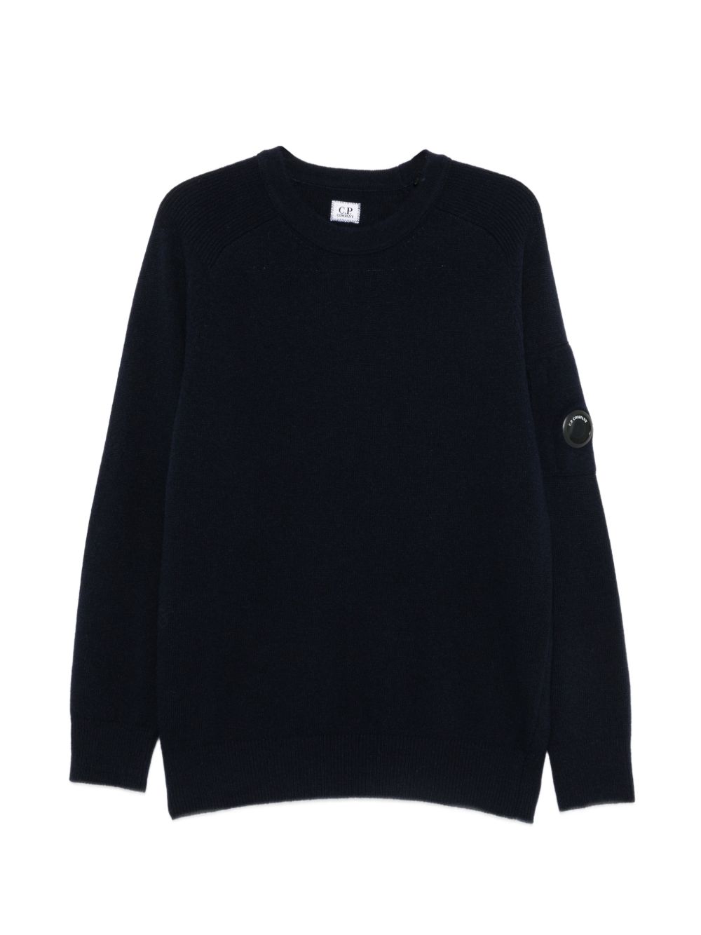 Maglione blu eclipse in lana con dettaglio Lente 