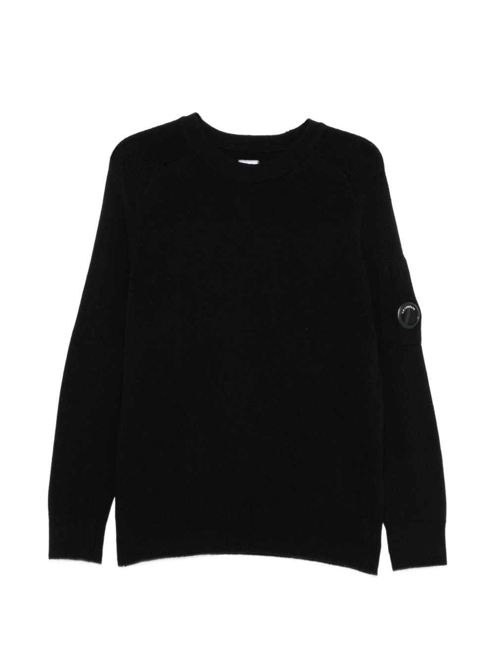 Maglione nero in lana con dettaglio Lente 