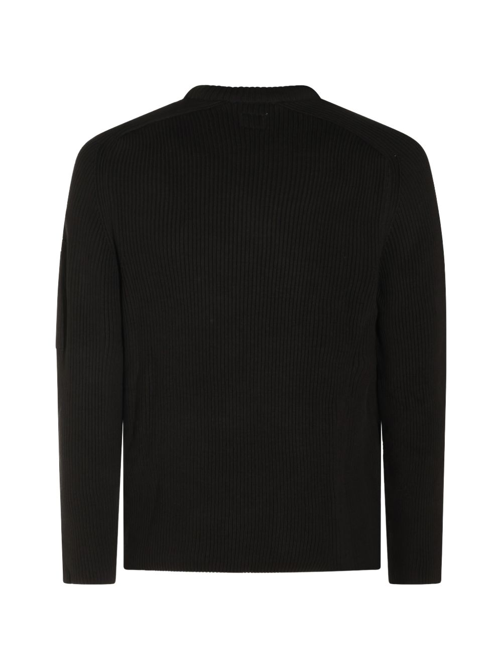 Maglione raven girocollo in cotone a coste con dettaglio Lente 
