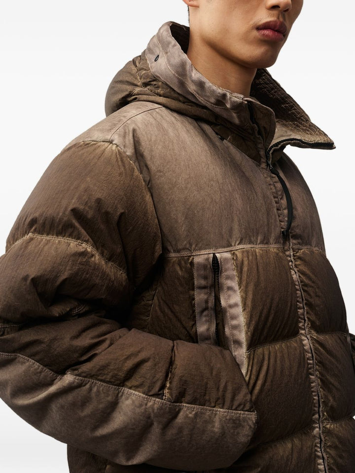 Giacca trapuntata nera con dettaglio Goggle C.P. Company 