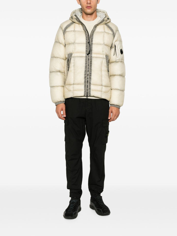 Giacca D.D. Piumino Shell beige e argento con cappuccio 