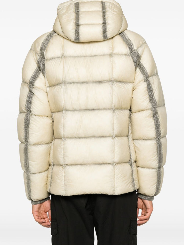 Giacca D.D. Piumino Shell beige e argento con cappuccio 