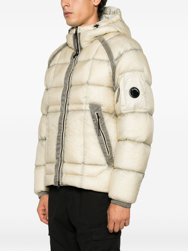 Giacca D.D. Piumino Shell beige e argento con cappuccio 