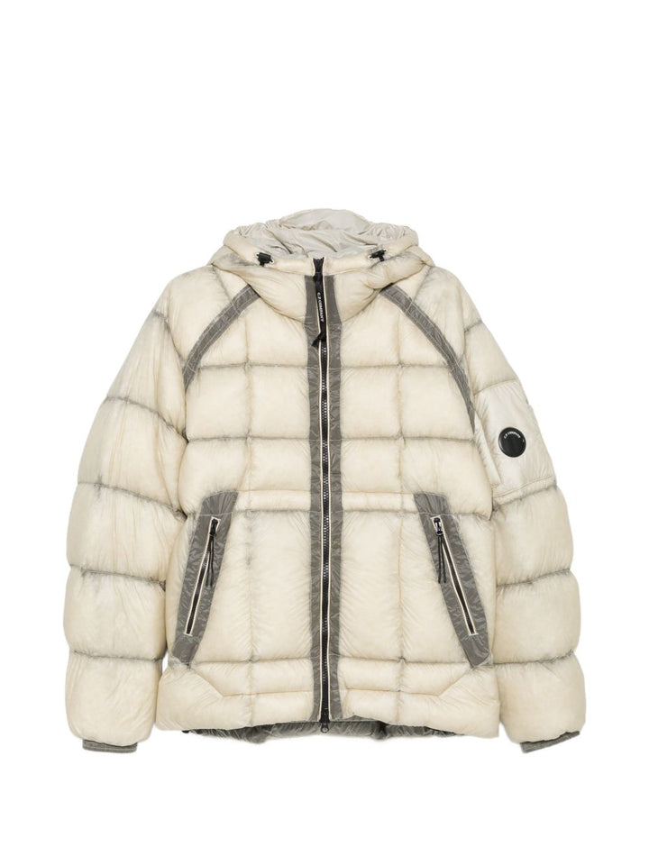 Giacca D.D. Piumino Shell beige e argento con cappuccio 