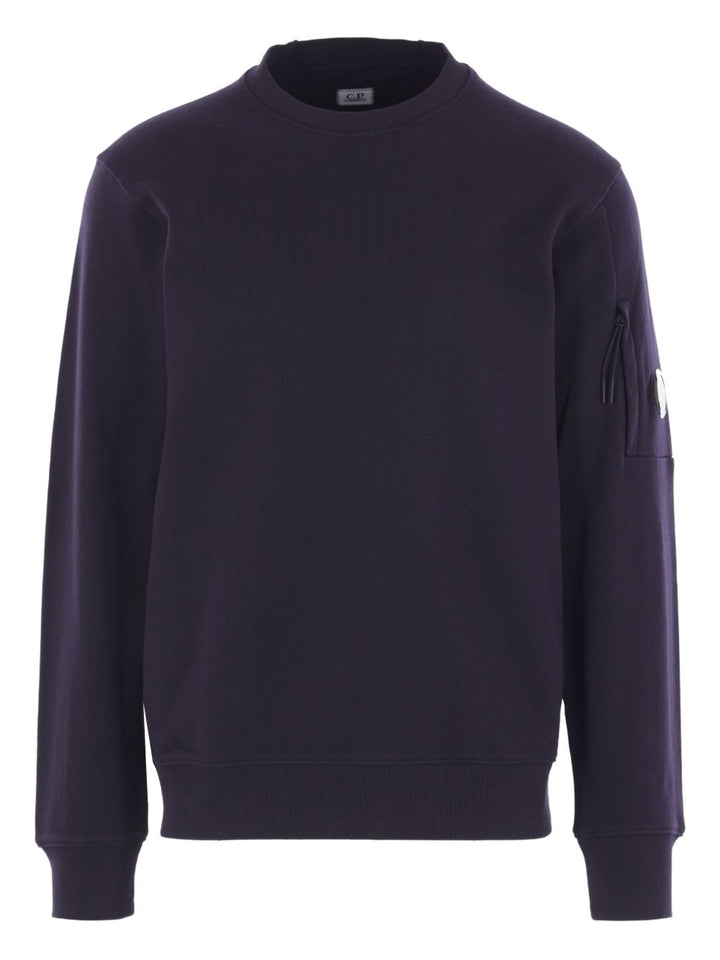 Felpa blu eclipse in cotone con tasca 