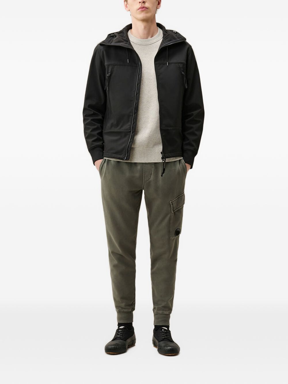 Giacca nera con zip C.P. Compan 