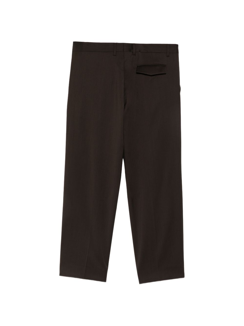 Pantaloni marrone scuro dritti con pieghe 