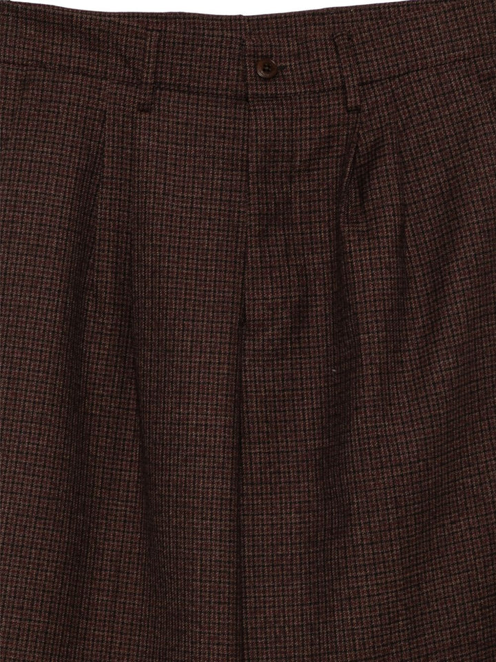 Pantaloni bordeaux pied-de-poule con chiusura a bottoni 