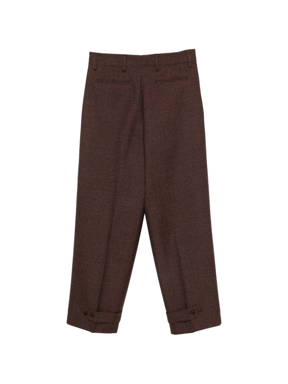 Pantaloni bordeaux pied-de-poule con chiusura a bottoni 