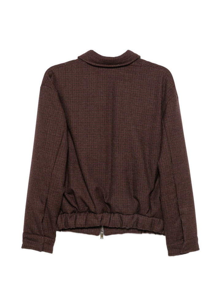 Giacca bordeaux con motivo pied-de-poule 