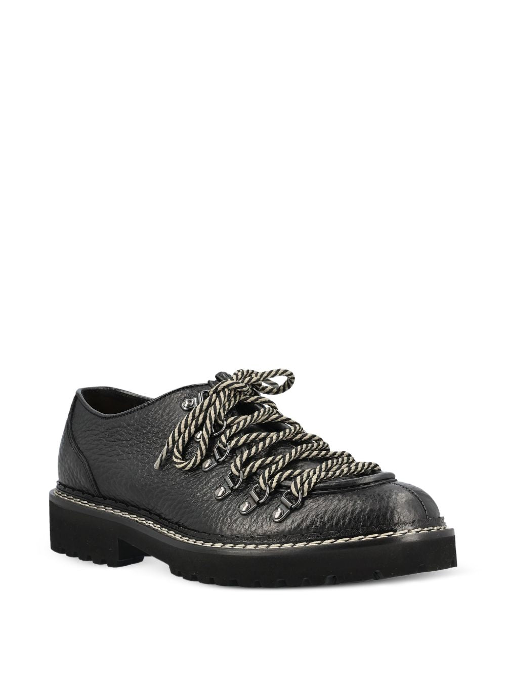 Scarpe Derby nere in pelle martellata 