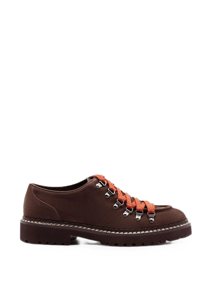 Scarpe stringate mogano in suede stile trekking 