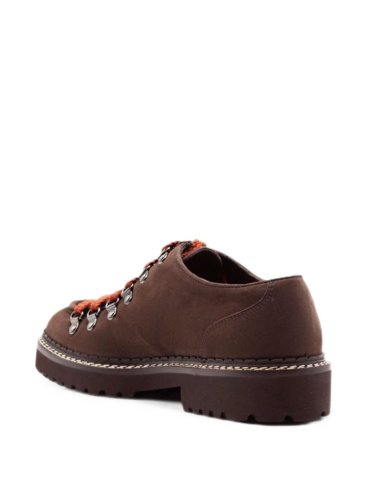 Scarpe stringate mogano in suede stile trekking 