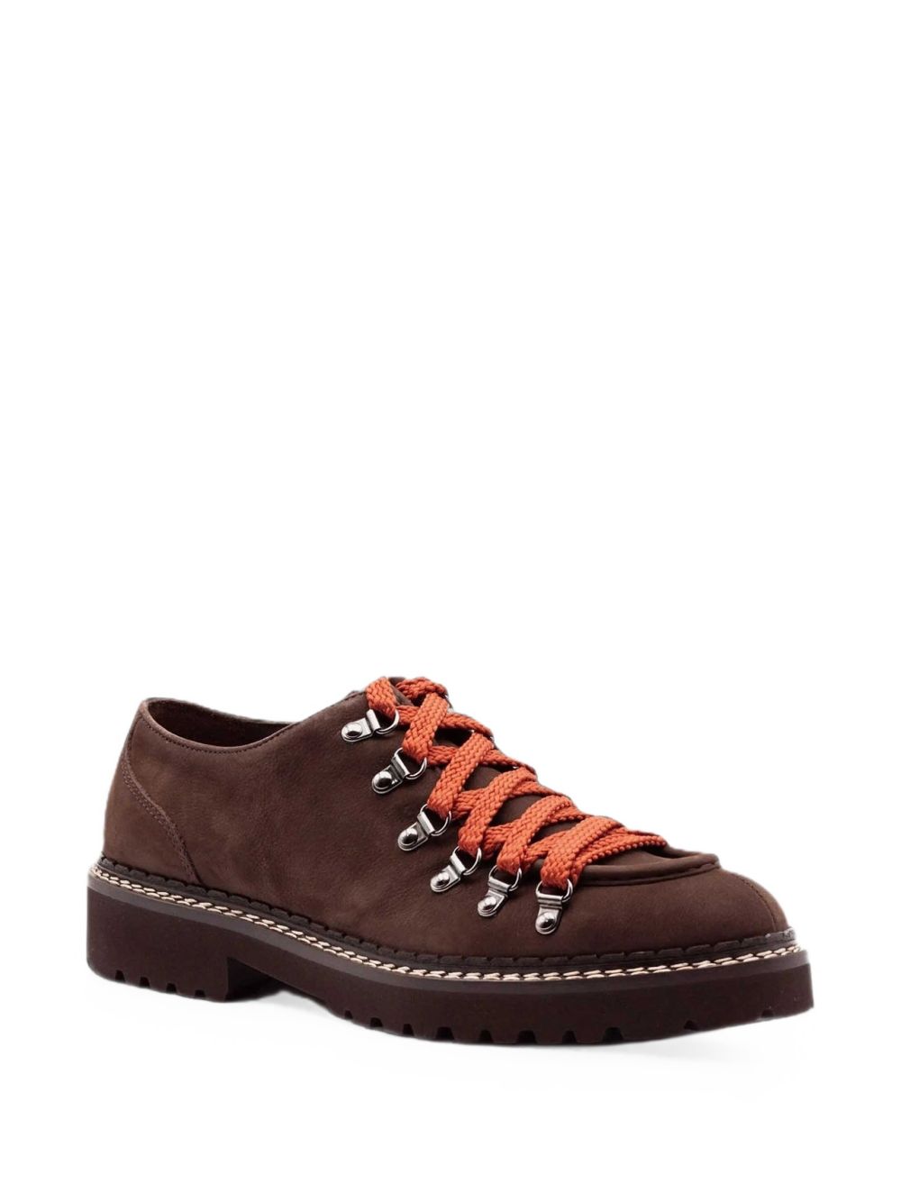 Scarpe stringate mogano in suede stile trekking 