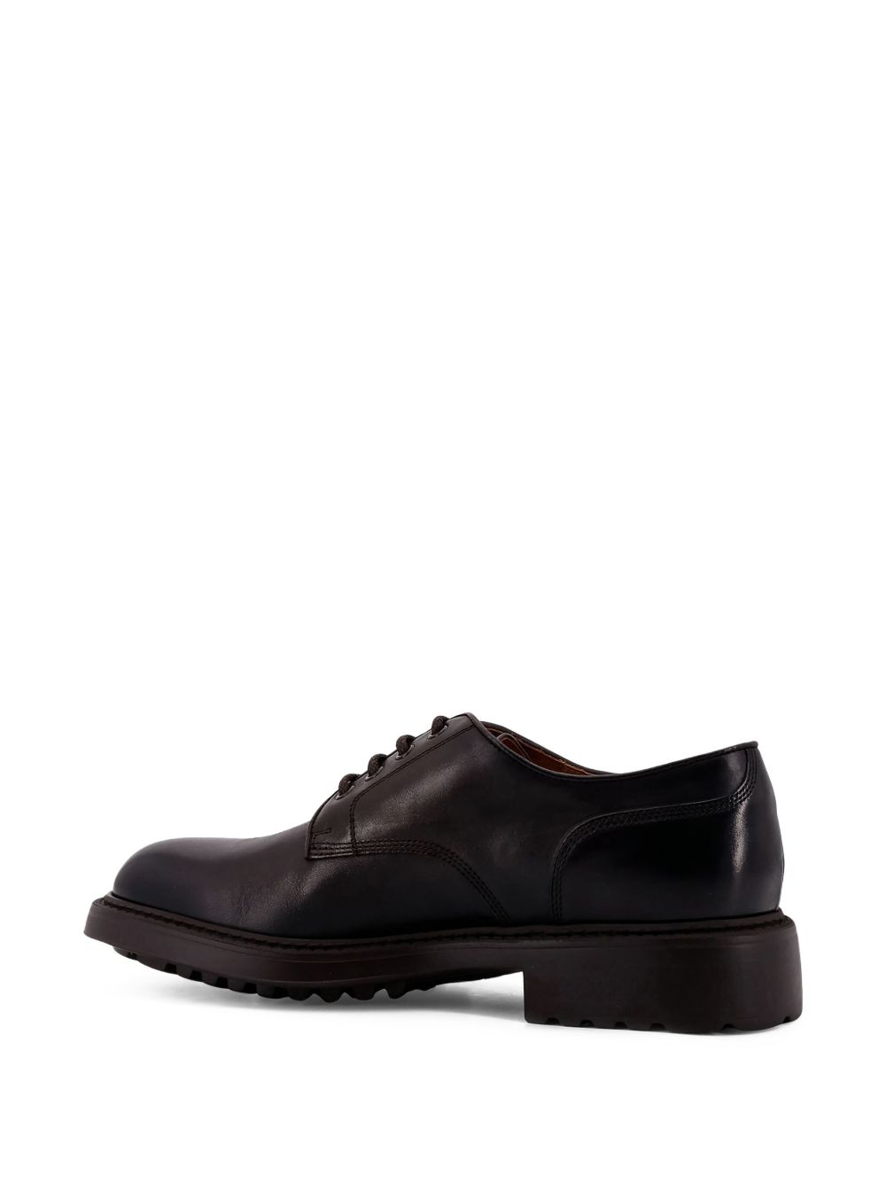 Derby stringate testa di moro in pelle 