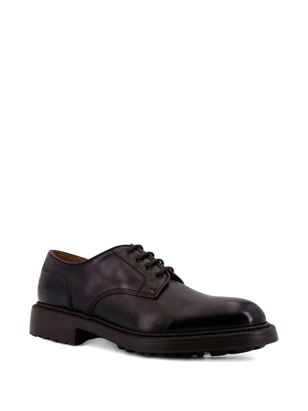 Derby stringate testa di moro in pelle 