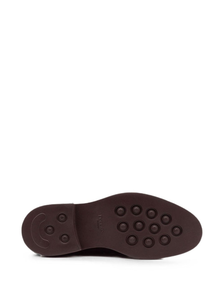 Mocassini marrone scuro in suede con nappine 
