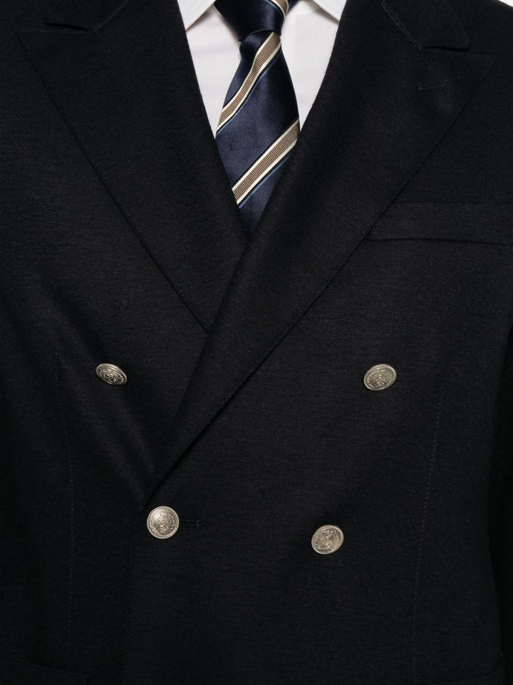Blazer doppiopetto blu con revers a lancia 