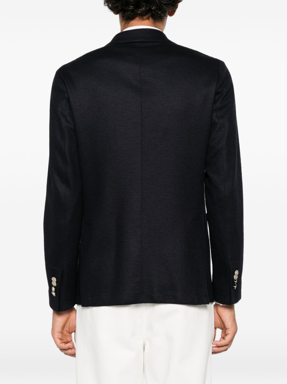 Blazer doppiopetto blu con revers a lancia 