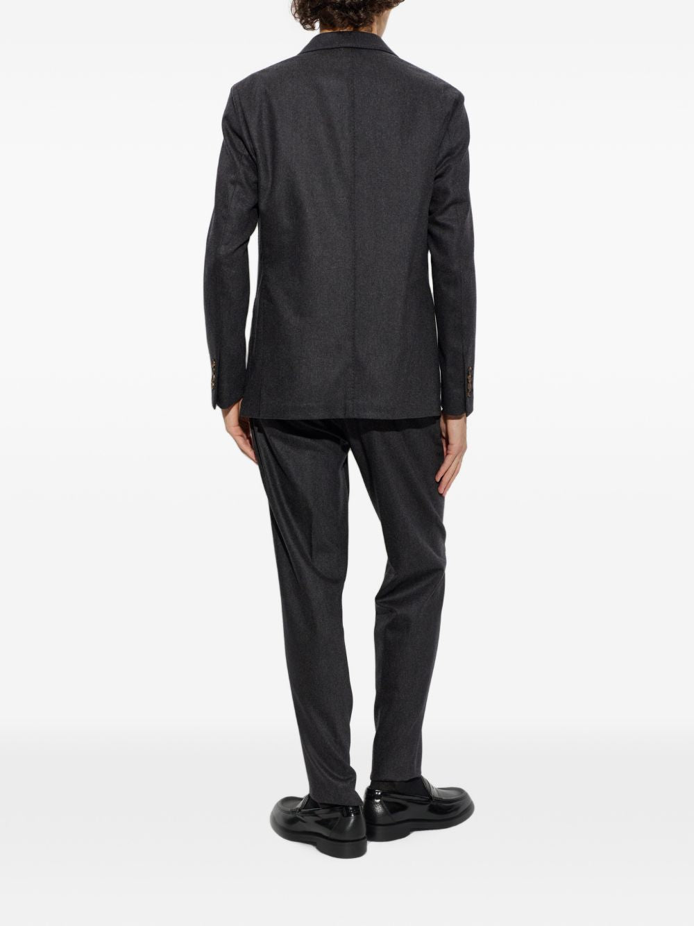 Abito doppiopetto grigio in lana e cashmere 
