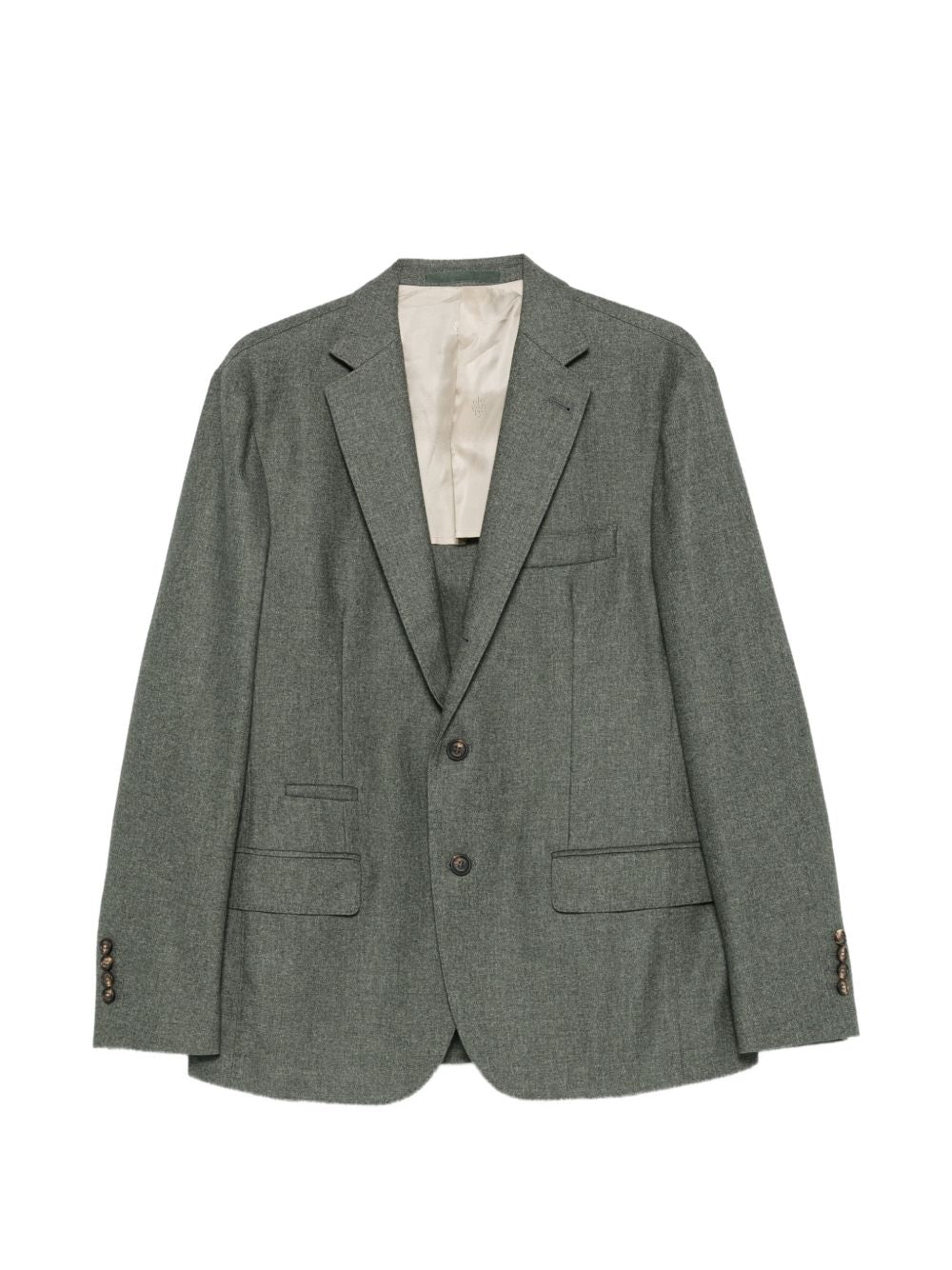 Abito verde militare monopetto con revers classici 