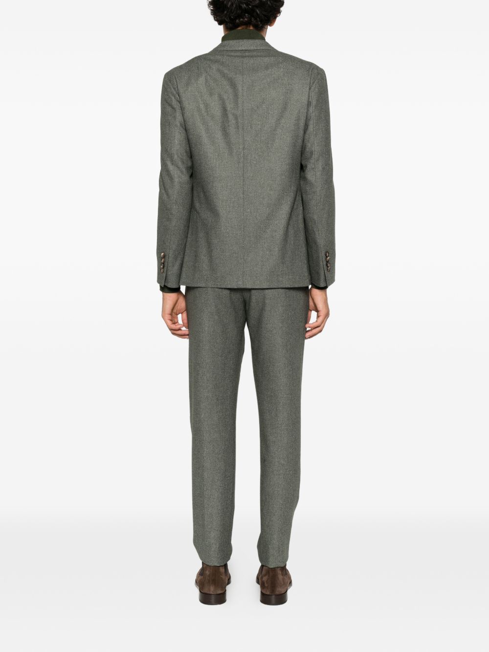 Abito verde militare monopetto con revers classici 