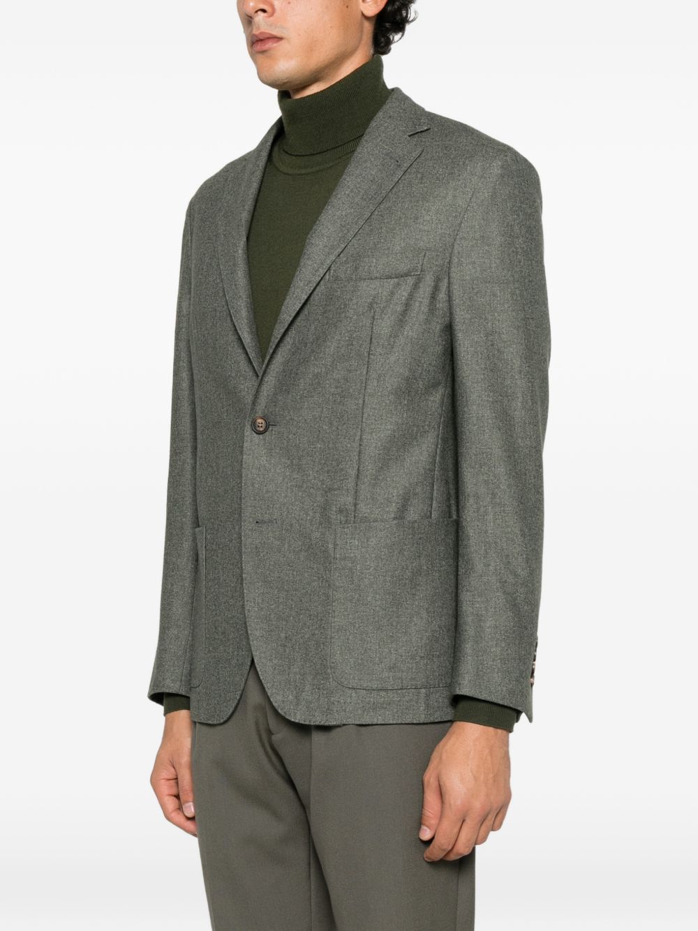 Blazer verde militare monopetto 