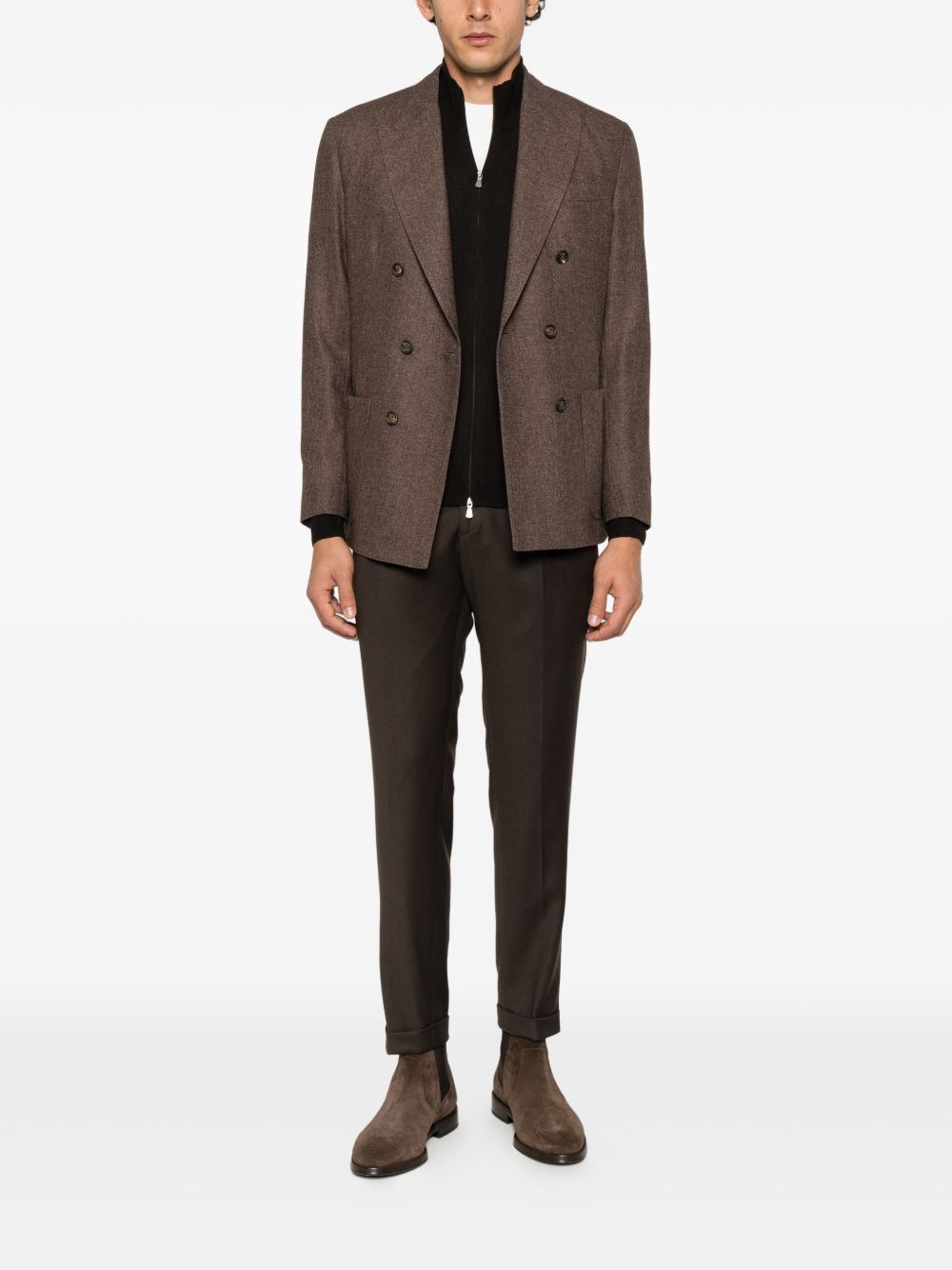 Blazer moro doppiopetto in misto lana 