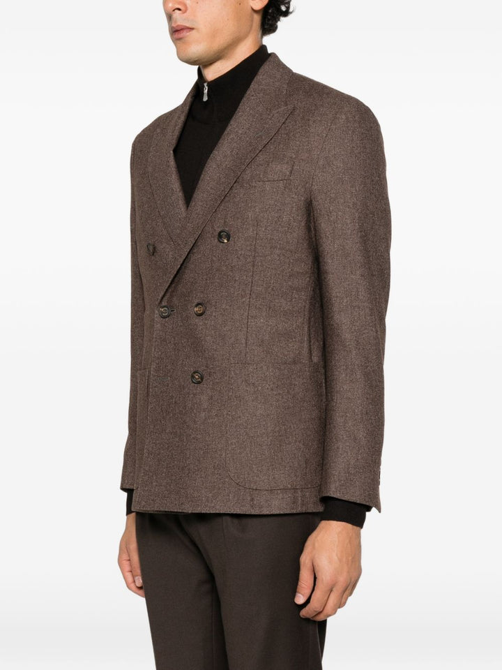 Blazer moro doppiopetto in misto lana 