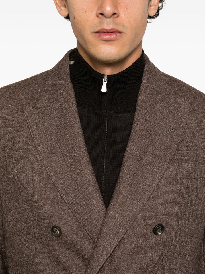 Blazer moro doppiopetto in misto lana 