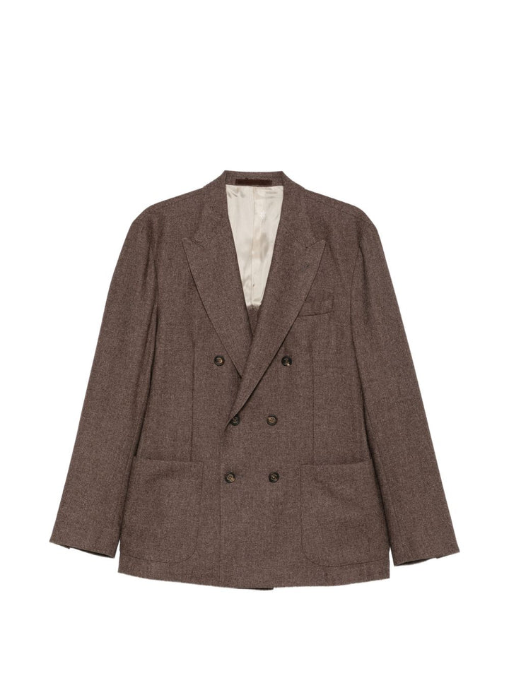 Blazer moro doppiopetto in misto lana 