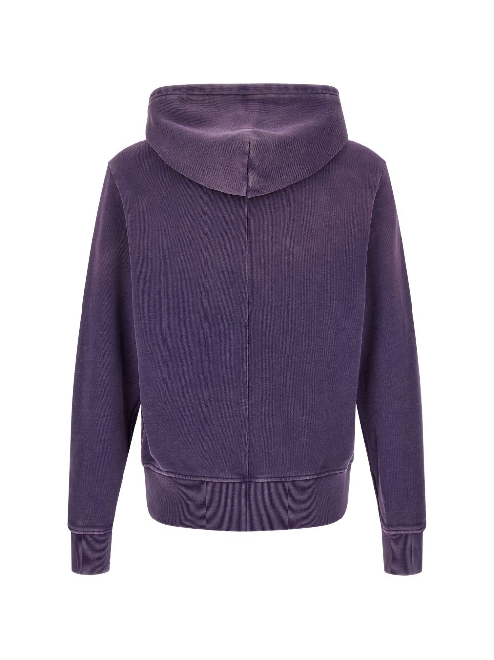 Felpa viola in cotone con zip ed effetto schiarito 